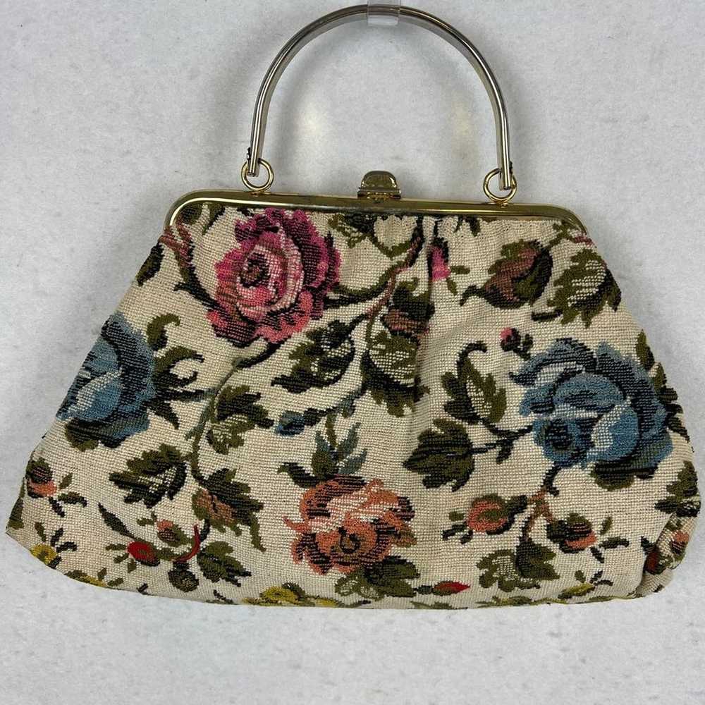 JR USA Vintage Tapestry Needlepoint Handbag Lucit… - image 10