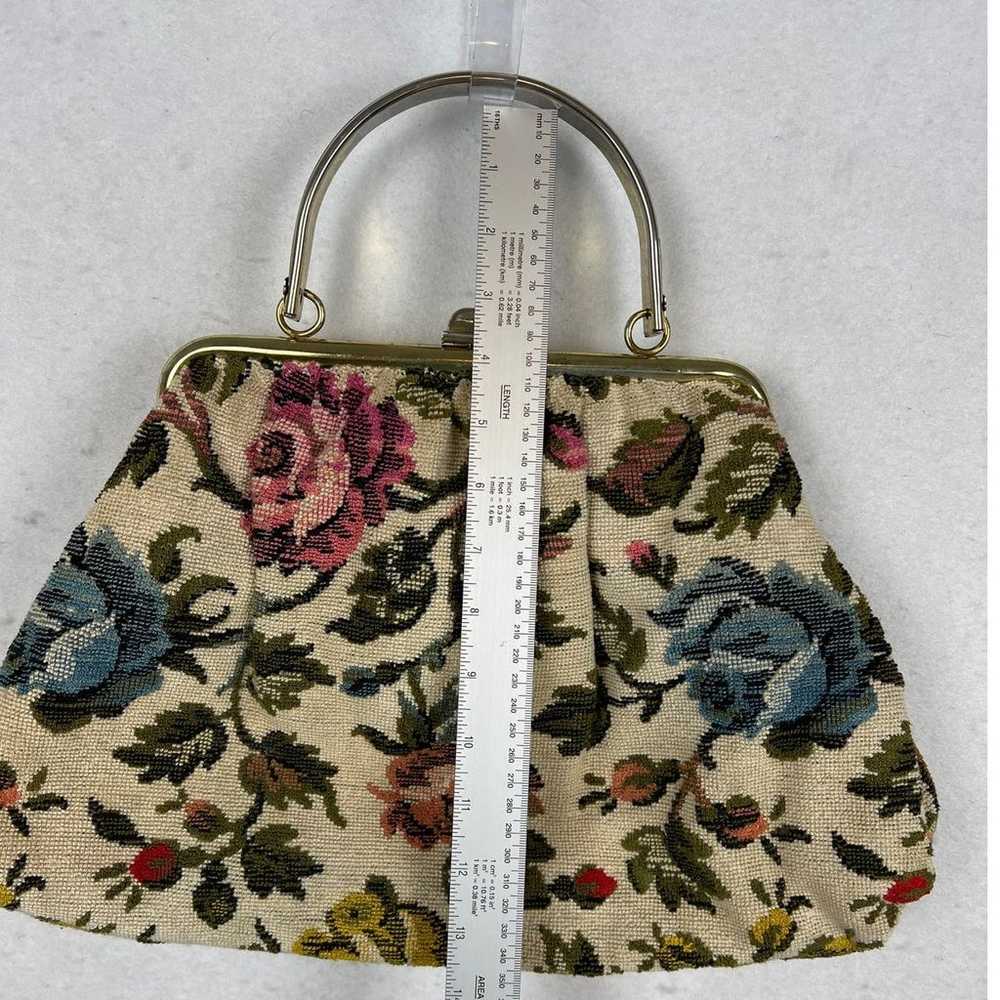 JR USA Vintage Tapestry Needlepoint Handbag Lucit… - image 12