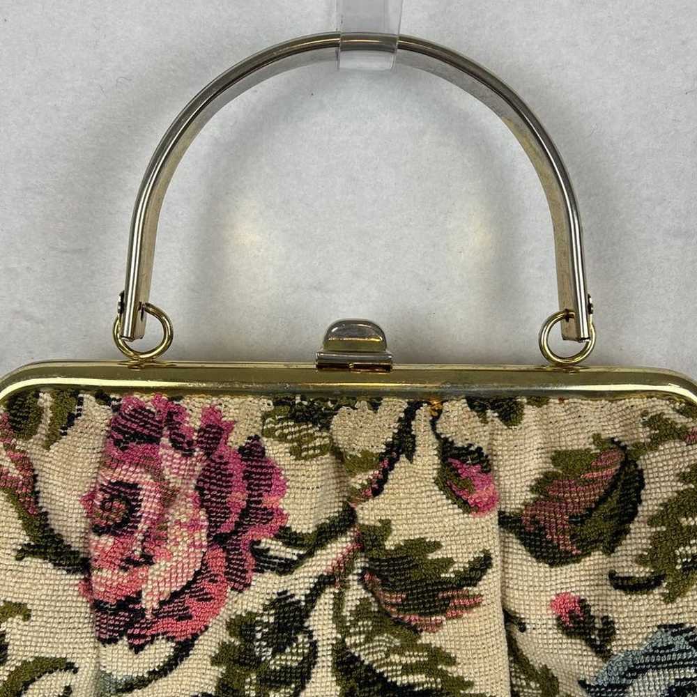 JR USA Vintage Tapestry Needlepoint Handbag Lucit… - image 2