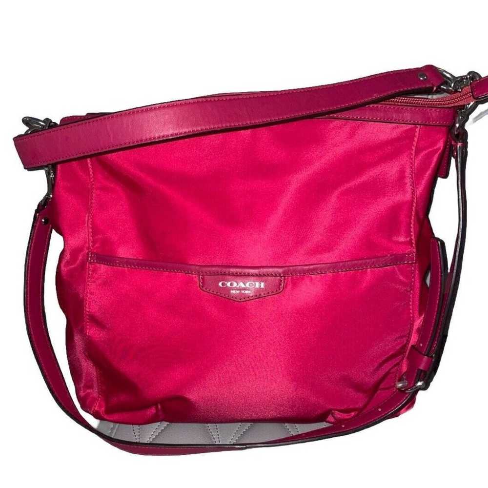 Coach Red Nylon Shoulder Bag Purse. PURS259 - image 1