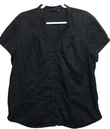 A new approach 2X black button down v neck stretc… - image 1