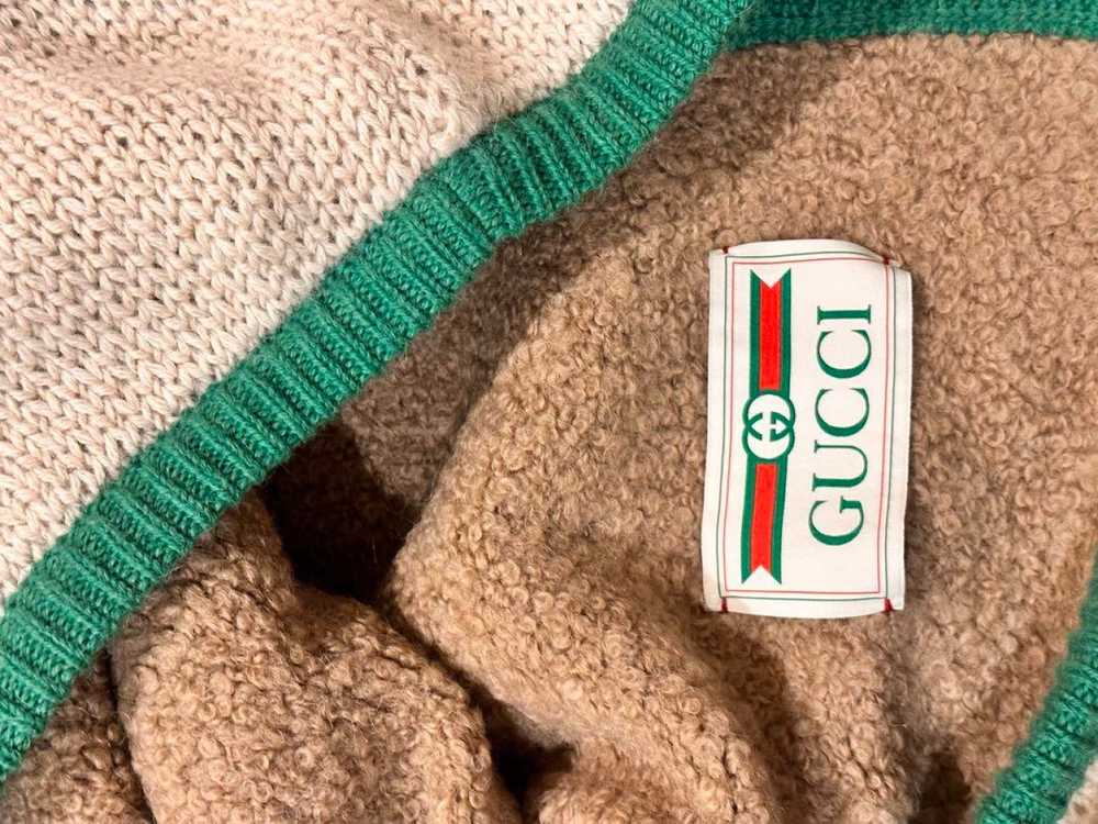 Authentic Gucci Alpaca wool Sweater Beige Green L… - image 11