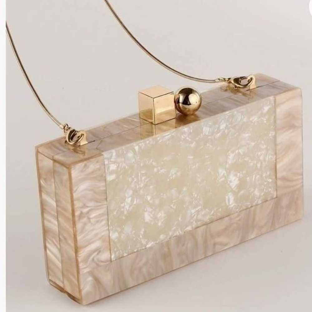 NEW Glitter Marble Acrylic Clutch Bag - image 1