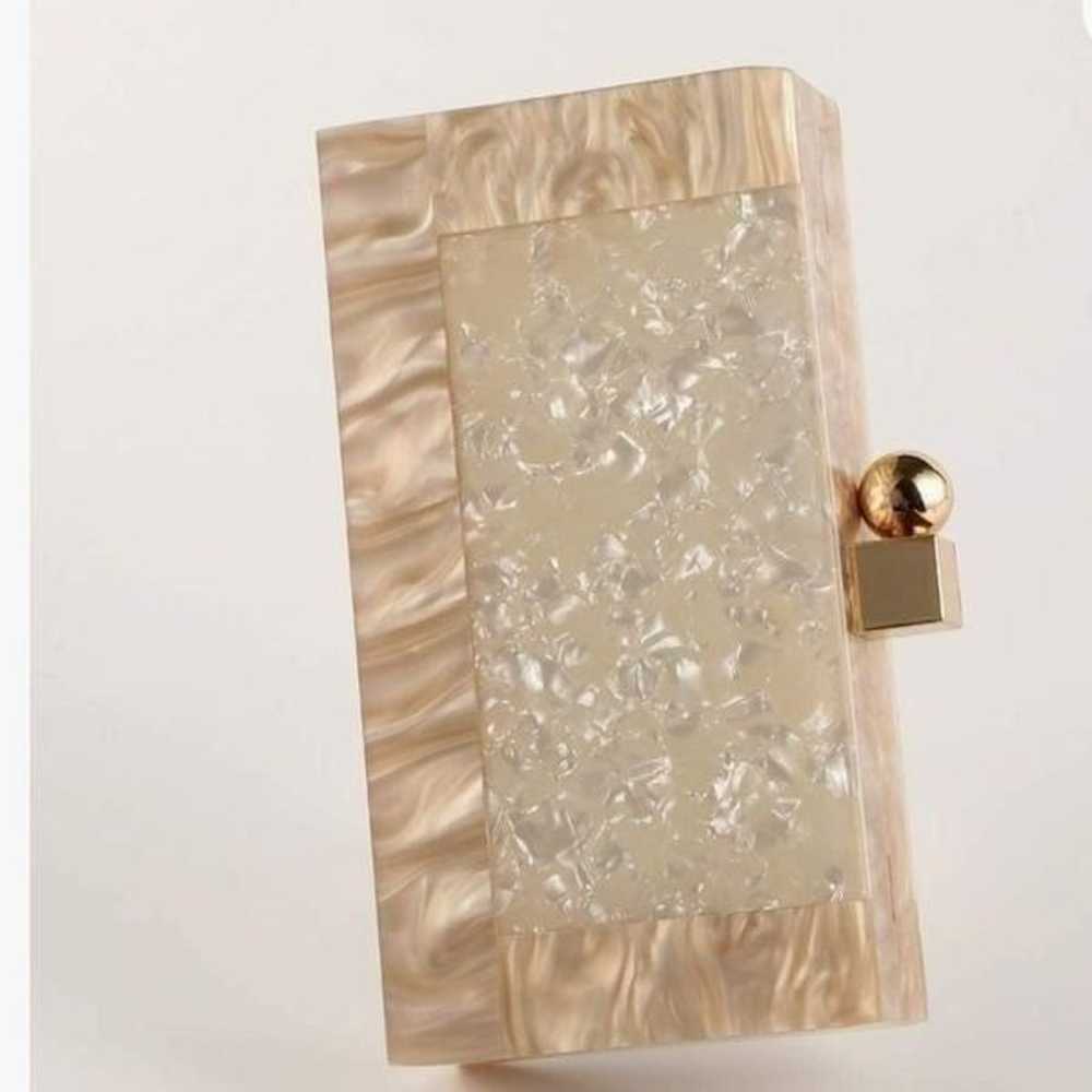 NEW Glitter Marble Acrylic Clutch Bag - image 2