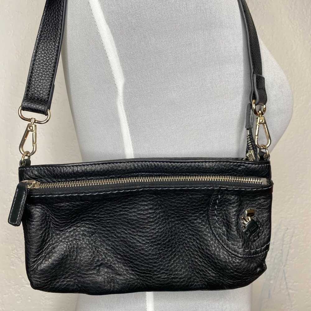 Pelle Borsa Wallet Crossbody Shoulder Bag Black L… - image 1