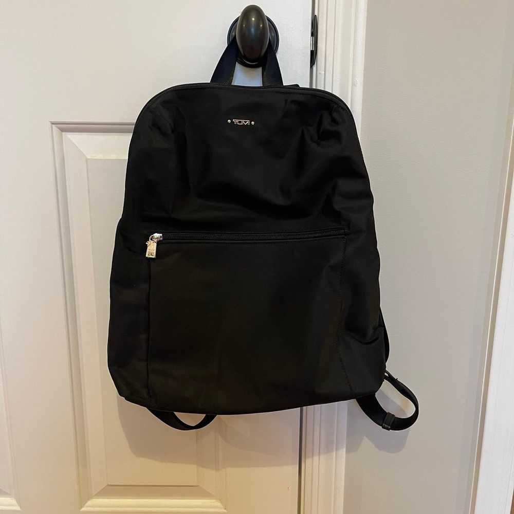 NWOT Tumi Just in Case Black Nylon Backpack Gold … - image 1