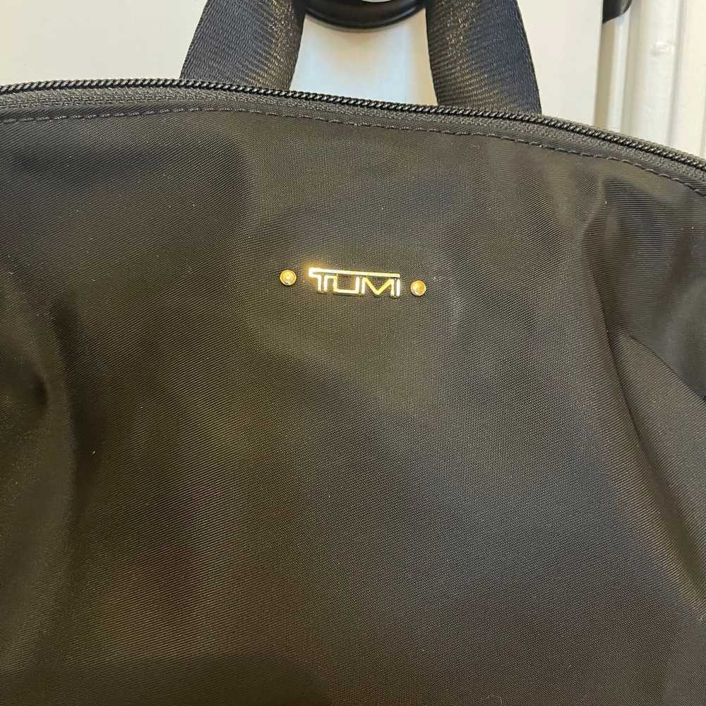 NWOT Tumi Just in Case Black Nylon Backpack Gold … - image 5