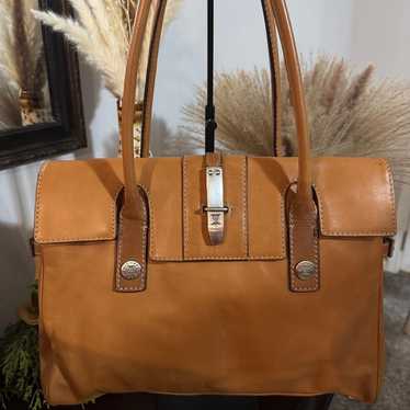 Vintage Michael Kors Chestnut Genuine Leather Pur… - image 1