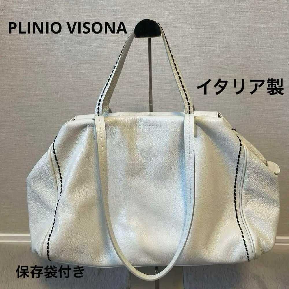 PLINIO VISONA Tote Bag A4 Storage Grain Leather - image 1