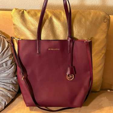 NEW Michael Kors “Hayley” Large Burgundy Tote Bag… - image 1