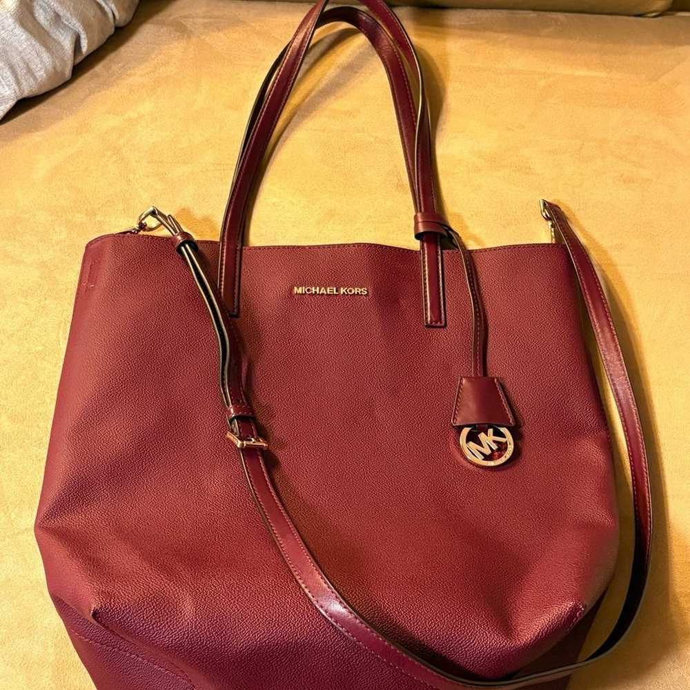 NEW Michael Kors “Hayley” Large Burgundy Tote Bag… - image 7