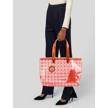 TORY BURCH PVC Tote Bag Clear Pink Orange