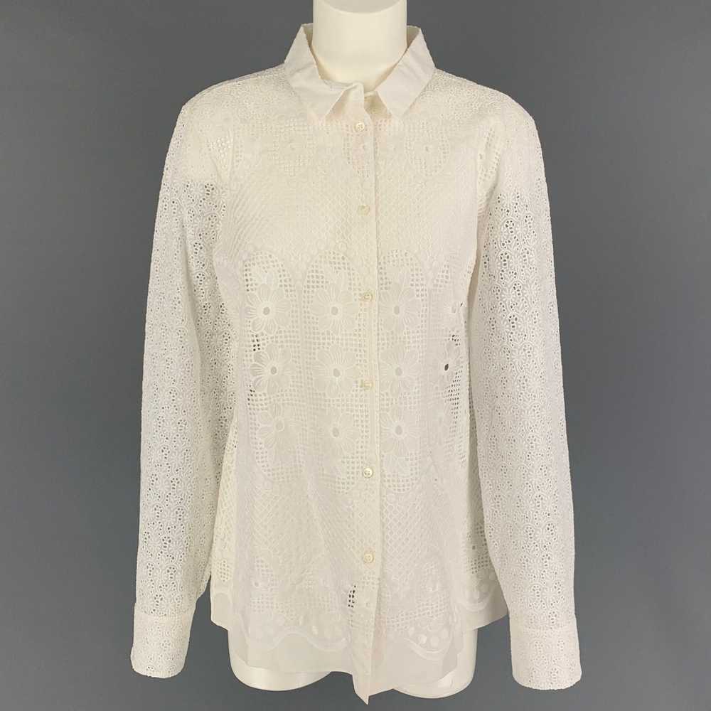 No. 21 N°21 White Guipure Button Up Shirt - image 1