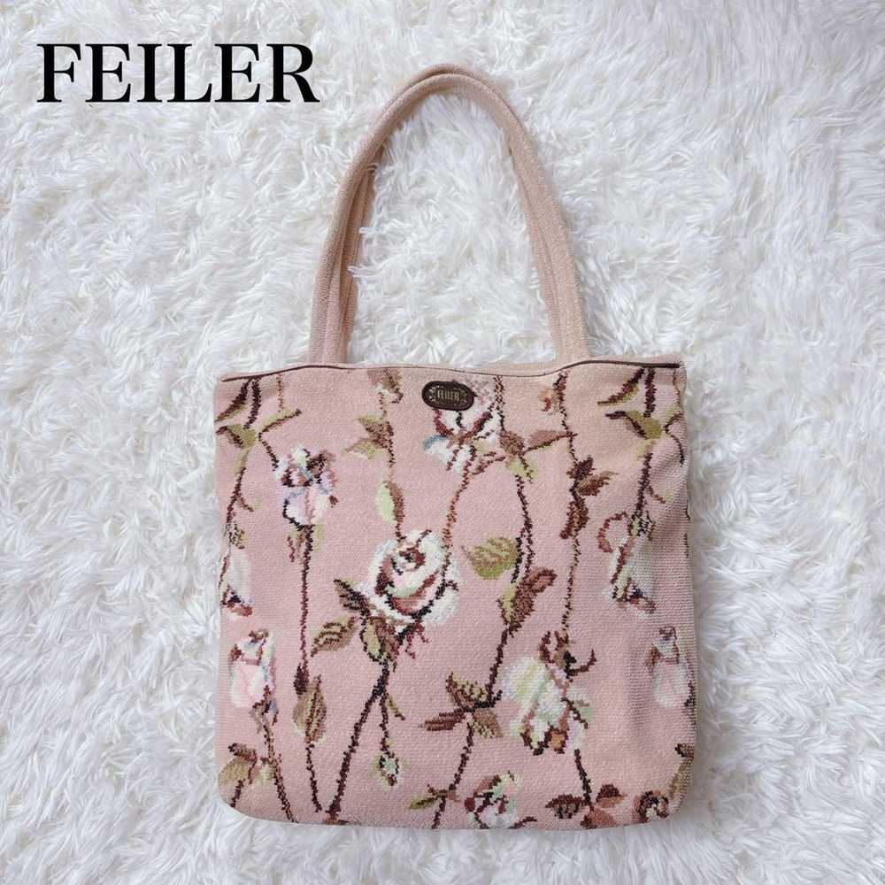 FEILER Rosa Soave Tote Bag Chenille Weave Pink - image 1