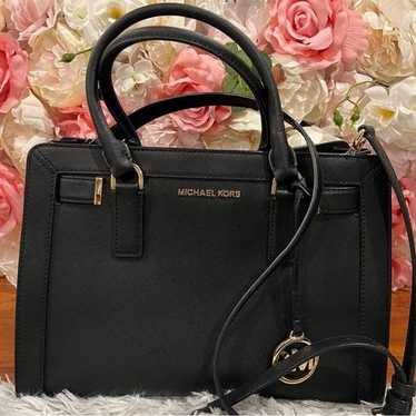 Michael Kors Black Leather Medium East West Dillo… - image 1