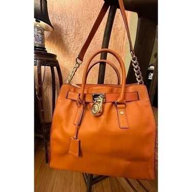 Michael Michael Kors Orange Leather Hamilton Large