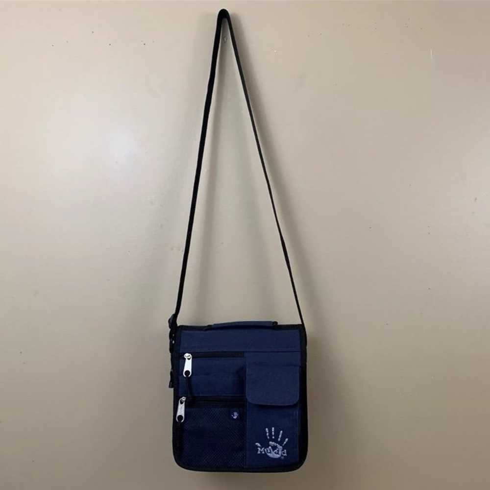 Mudd VTG Y2K 90s Crossbody Purse Blue Canvas Make… - image 2