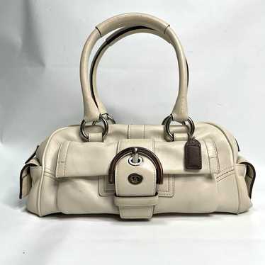 COACH Soho Leather Satchel Handbag White - image 1