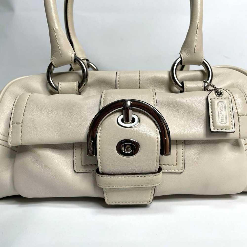 COACH Soho Leather Satchel Handbag White - image 2