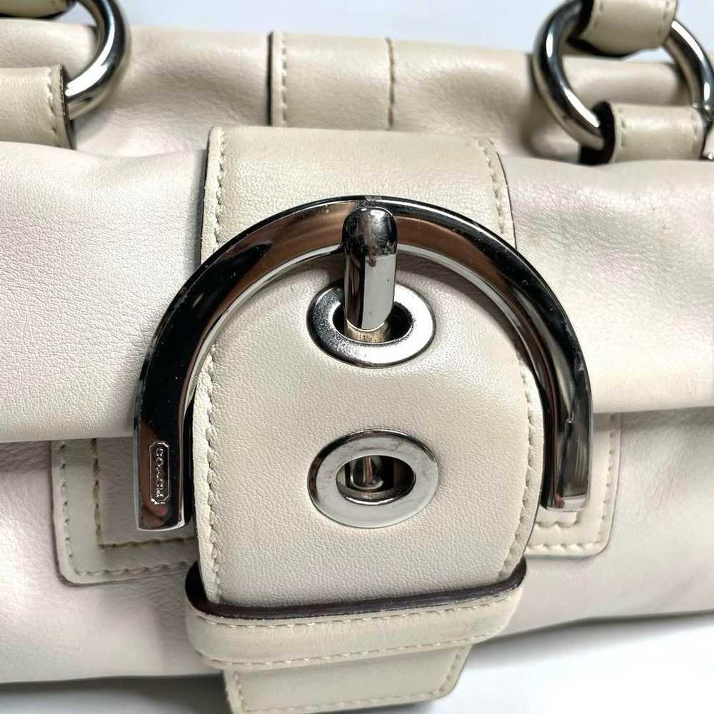 COACH Soho Leather Satchel Handbag White - image 4