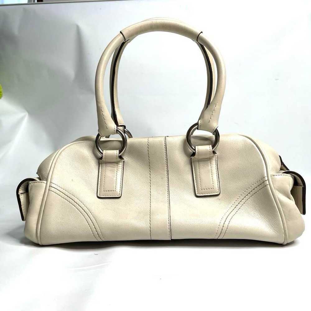 COACH Soho Leather Satchel Handbag White - image 7