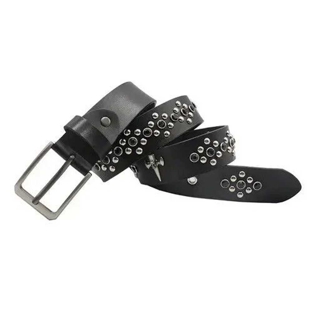 Japanese Brand × Streetwear Rivet Leather Pin Belt - image 1