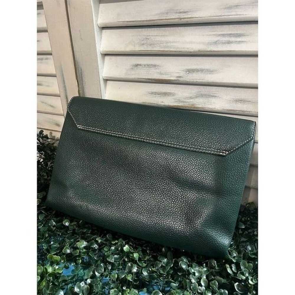 Guy Laroche Paris Dark Green Leather Envelope Clu… - image 8