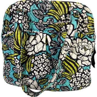 Vera Bradley Blue Island Blooms Zip Close Shoulde… - image 1