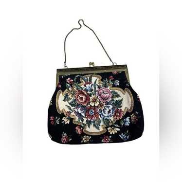 Vintage tapestry needlepoint evening bag