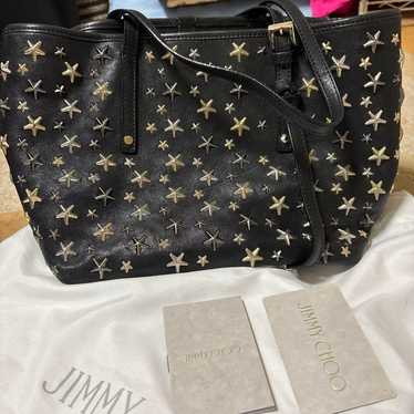 JIMMY CHOO Black Star-Shaped Studs Bag