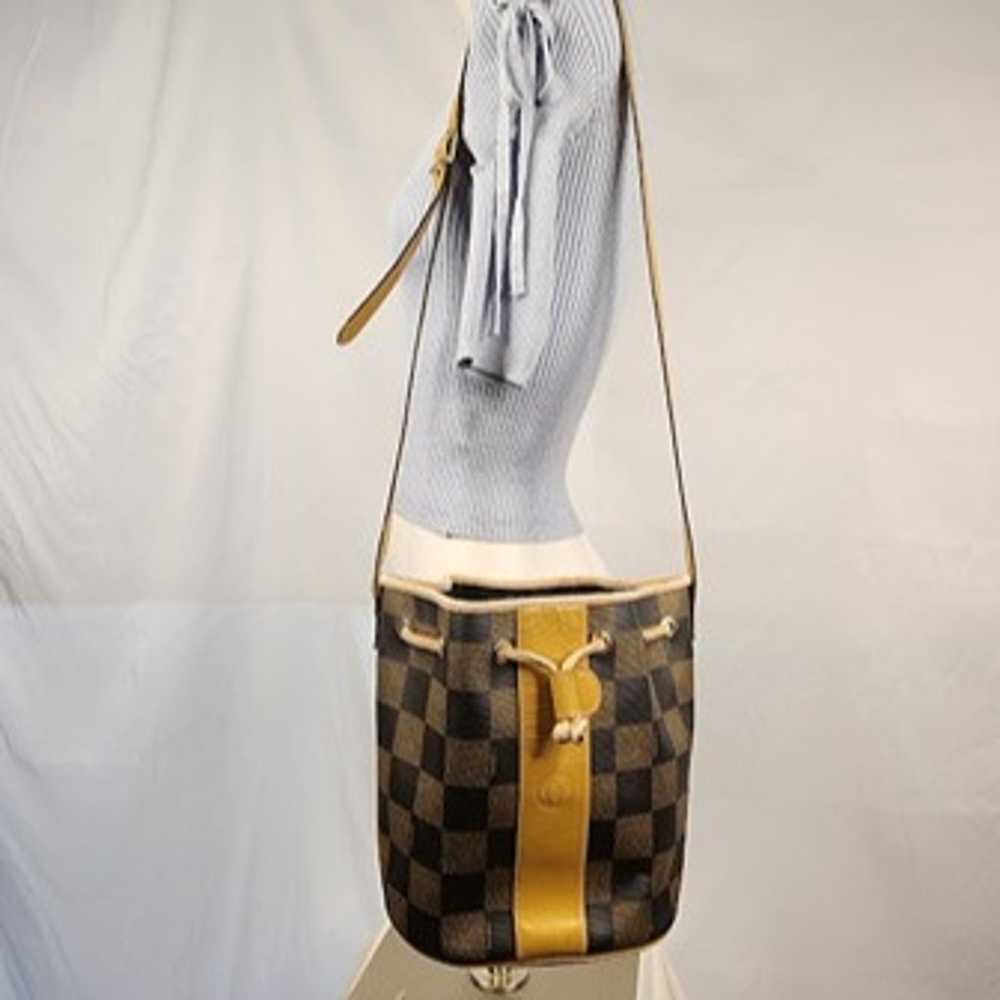 Brown/Tan Checkered Shoulder or Crossbody Bucket … - image 2