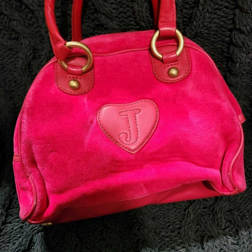 Vintage Juicy Couture Hot Pink Velvet Handbag - image 4