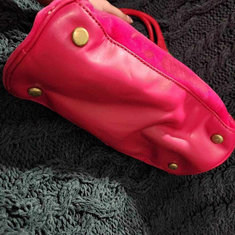 Vintage Juicy Couture Hot Pink Velvet Handbag - image 5