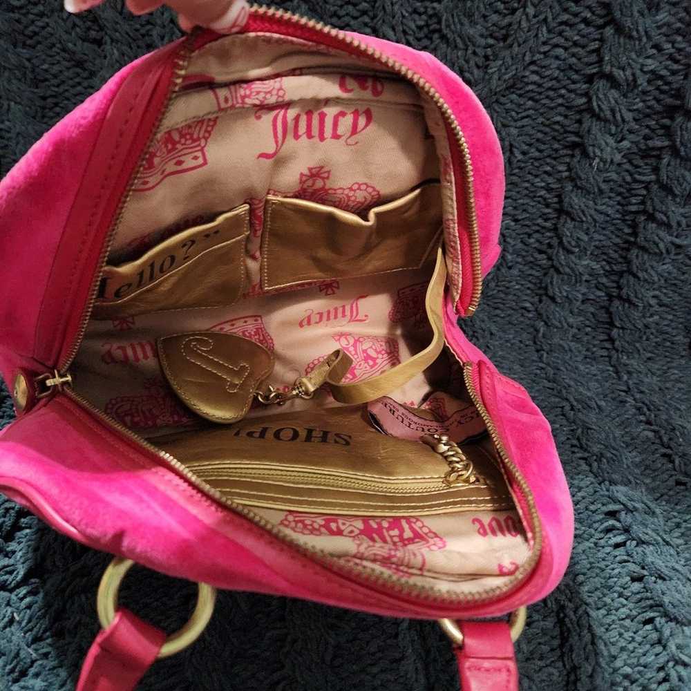 Vintage Juicy Couture Hot Pink Velvet Handbag - image 6