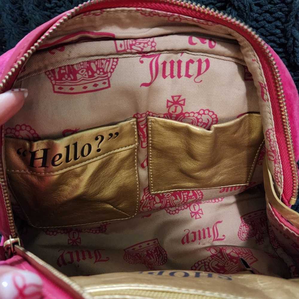 Vintage Juicy Couture Hot Pink Velvet Handbag - image 7