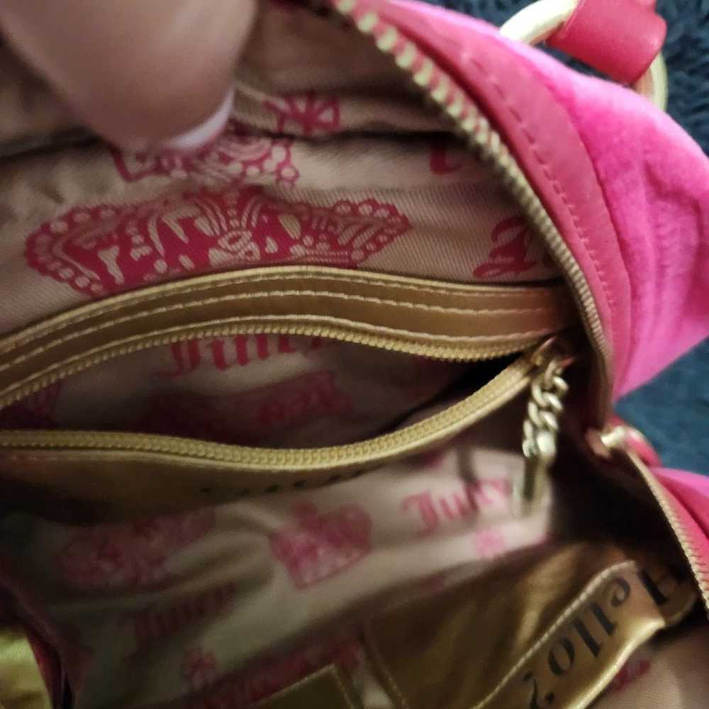 Vintage Juicy Couture Hot Pink Velvet Handbag - image 9