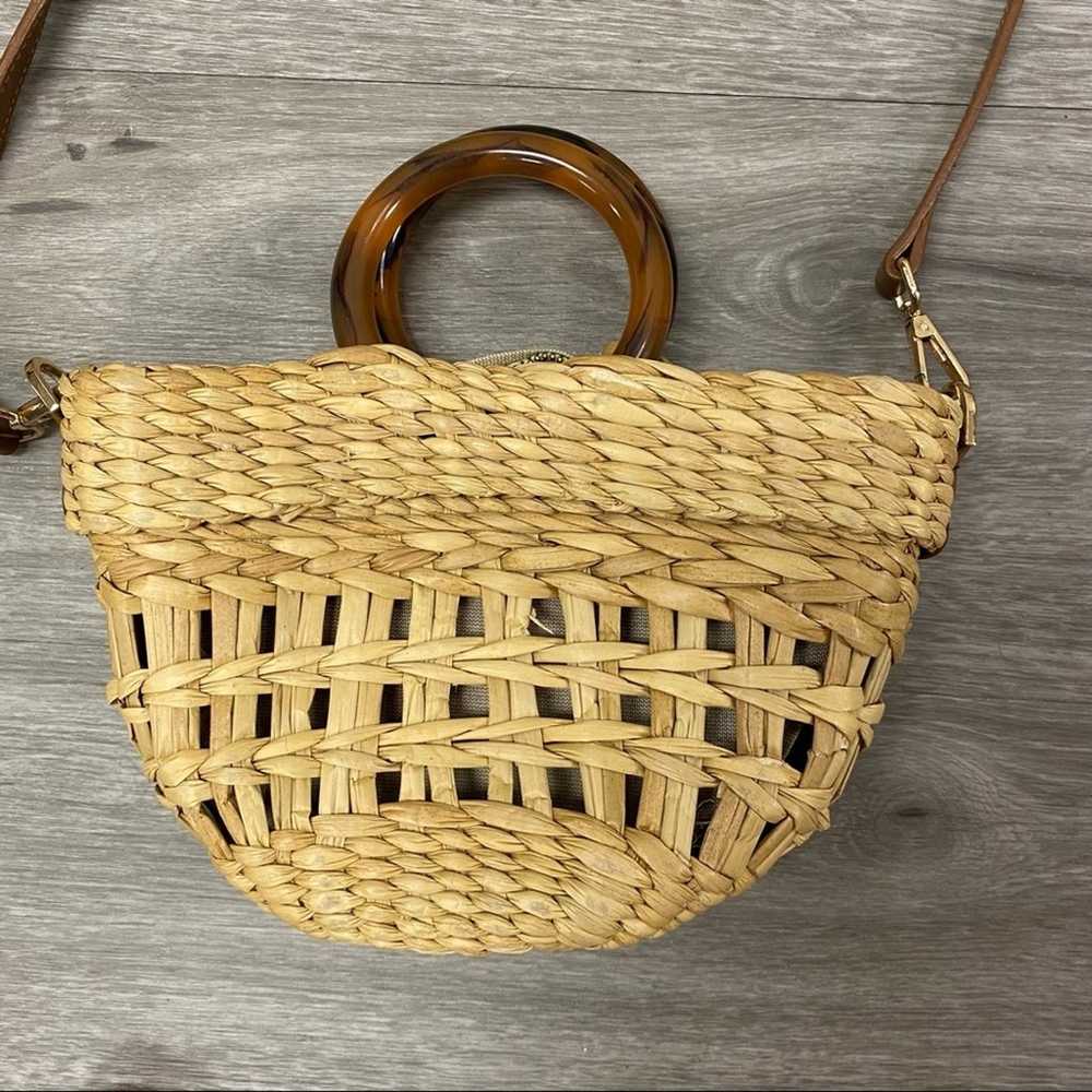 Poolside Straw Bag with Leather Strap - image 2