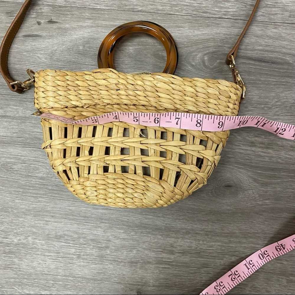 Poolside Straw Bag with Leather Strap - image 3