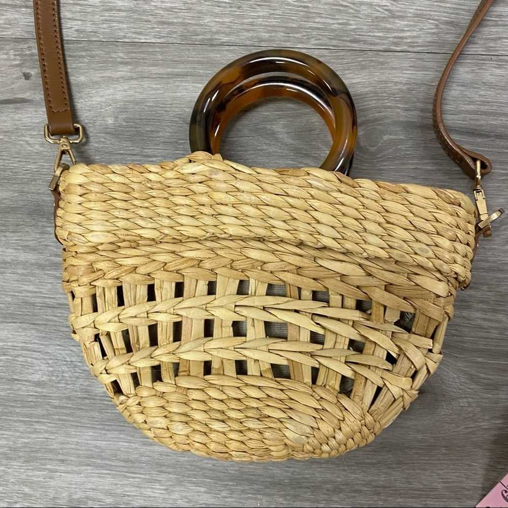 Poolside Straw Bag with Leather Strap - image 7