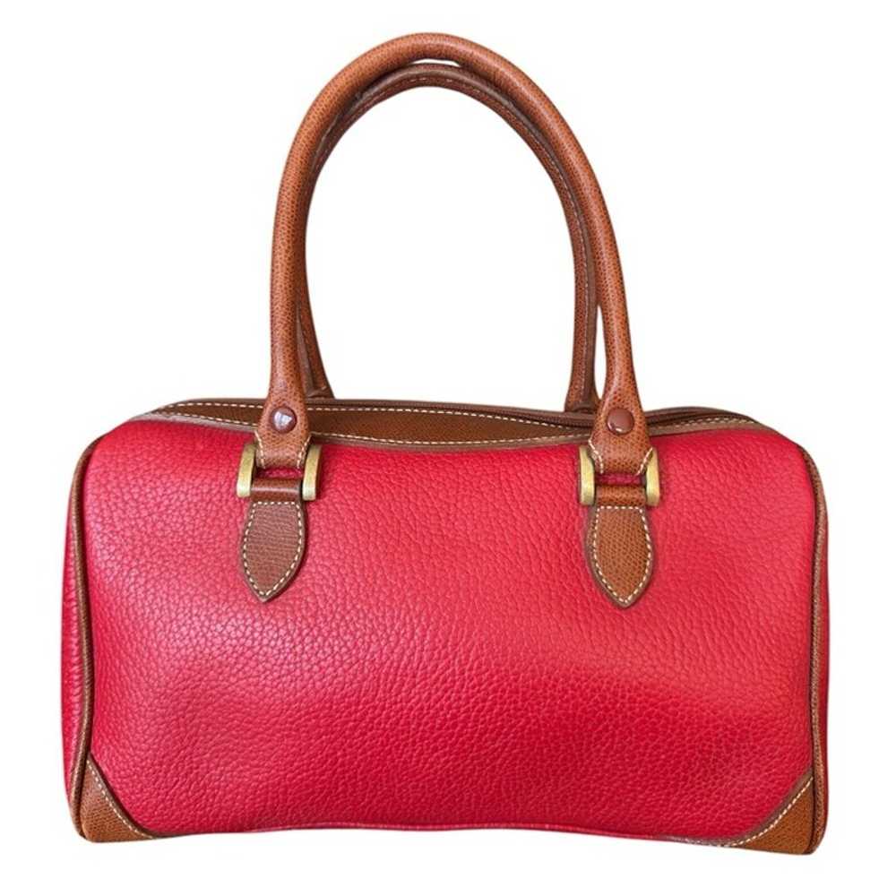 Vintage Liz Claiborne Red Genuine Leather Double … - image 4