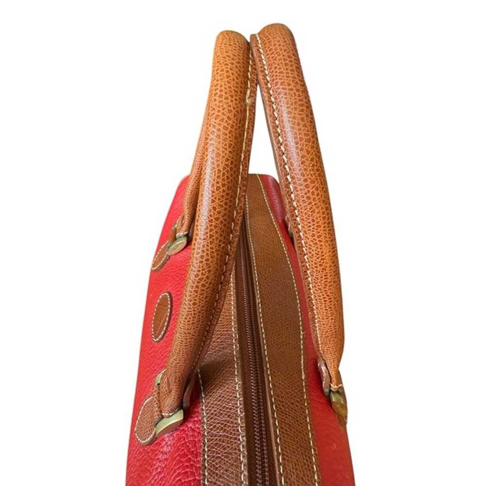 Vintage Liz Claiborne Red Genuine Leather Double … - image 8