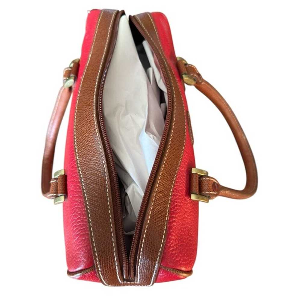 Vintage Liz Claiborne Red Genuine Leather Double … - image 9