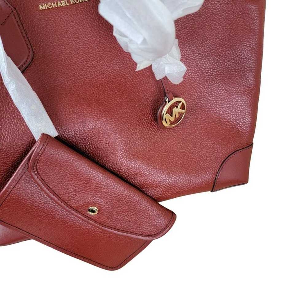 Michael Kors Extra Large Burgundy Leather Saylor … - image 5