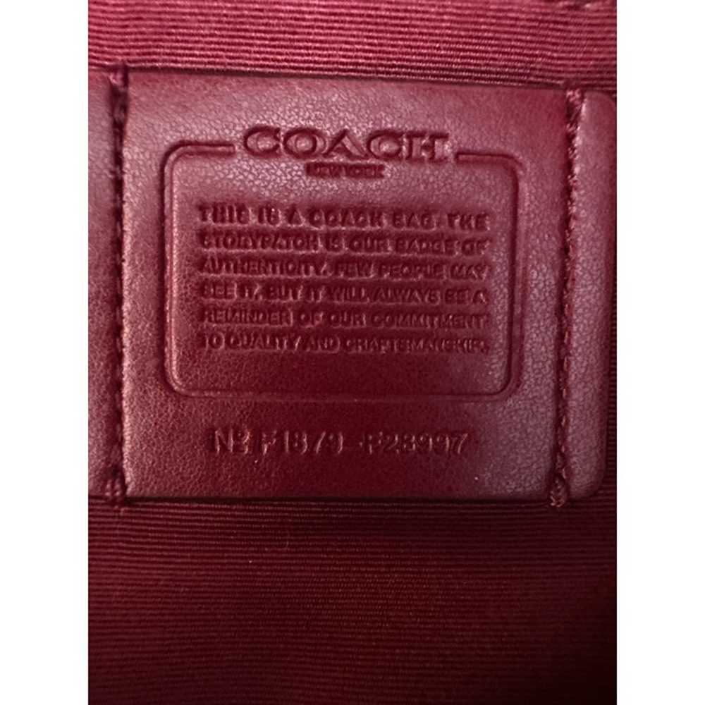 Coach Purse Womens Red Pebbled Leather Brass Chai… - image 8