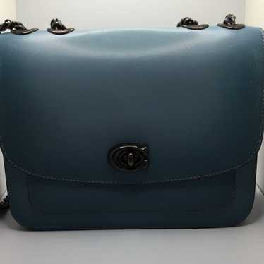 A Rare Beautiful Coach Madison Crossbody Blue Leat