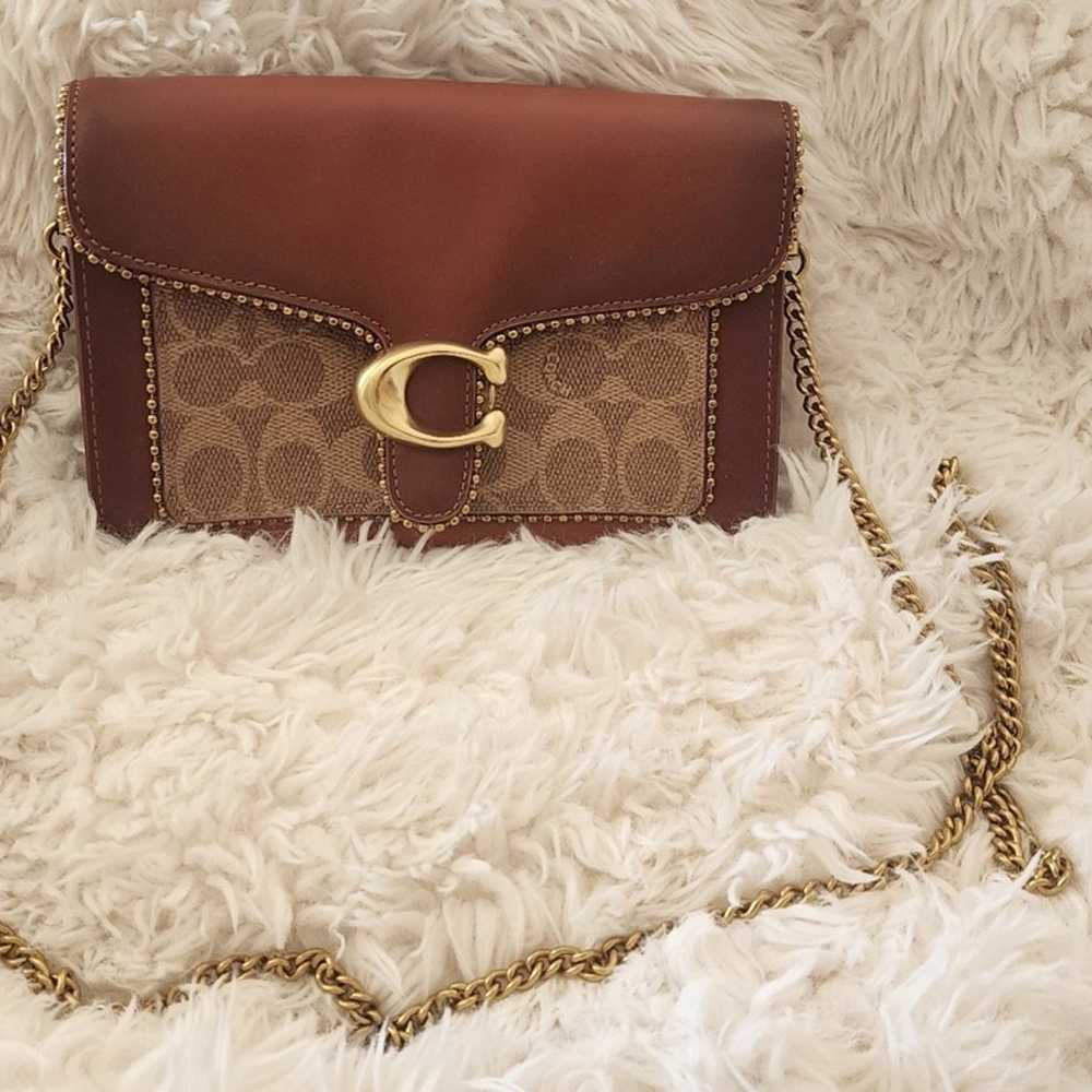 Coach Tabby Chain Clutch In Signature Canvas With… - image 1