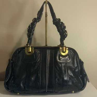 Chloe 'Heloise' Black Leather Handbag with Braide… - image 1