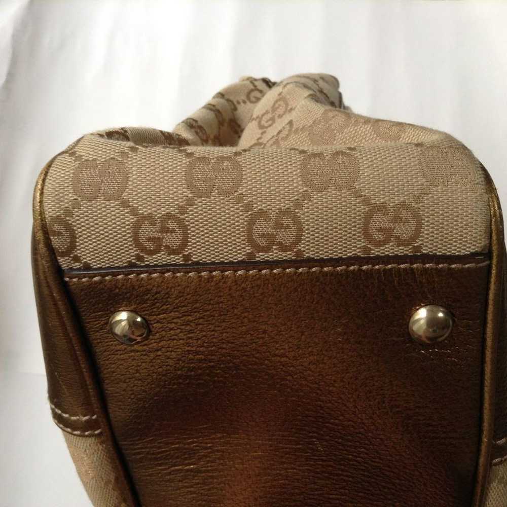 Brand new Gucci tote bag leather * canvas gold - image 2