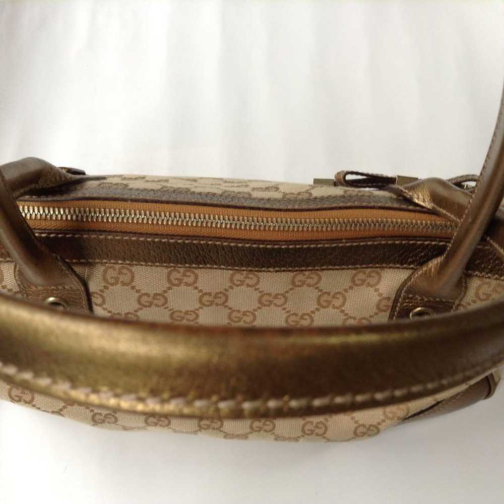 Brand new Gucci tote bag leather * canvas gold - image 3