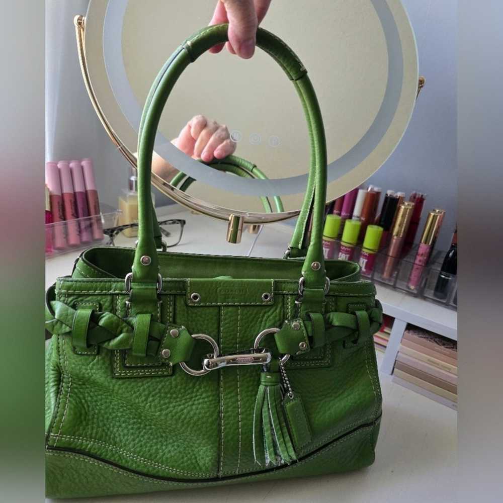 Vintage Coach Hampton green satchel - image 1